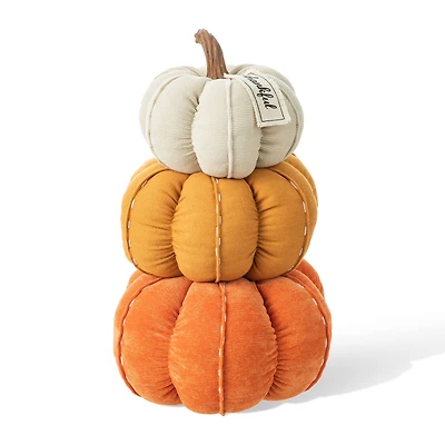 Glitzhome® 13" Fall Stacked Fabric Pumpkin