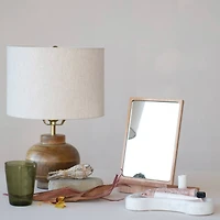 Hello Honey® 9.75" Natural Rubberwood Reflections Desk Mirror