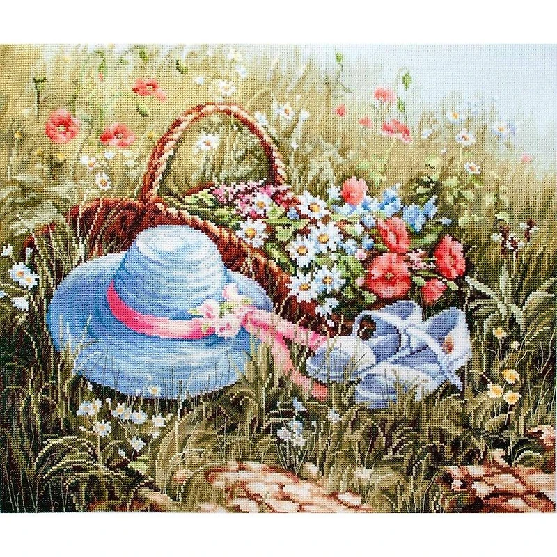 Luca-s Meadow With Poppies Counted Cross Stitch Kit