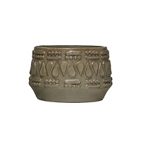 Hello Honey® 4" Embossed Glazed Stoneware Planter