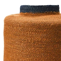 Hello Honey® 15" Orange & Navy Hand-Woven Seagrass Basket