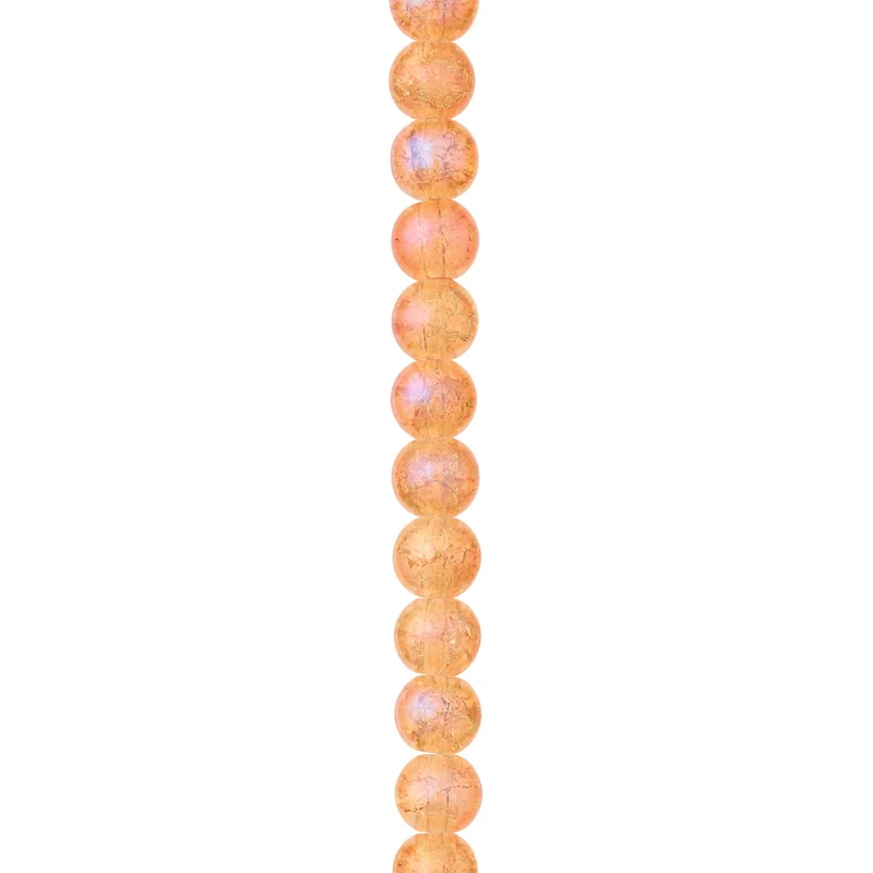 Orange Crackle Glass Round Beads, 8mm by Bead Landing™