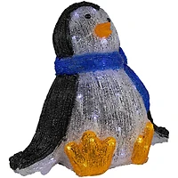 11.5" Lighted Commercial Grade Acrylic Sitting Baby Penguin Christmas Display Decoration