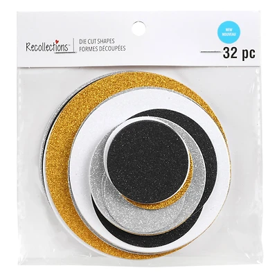 Metallic Glitter Circle Die Cut Shapes by Recollections™