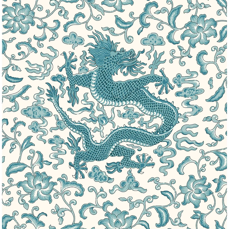 Scalamandre Peacock Chien Dragon Peel & Stick Wallpaper
