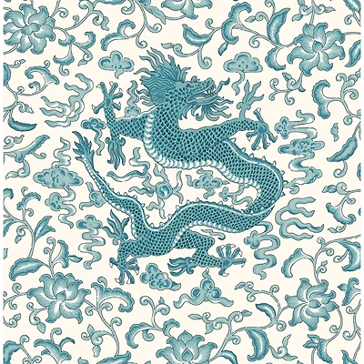 Scalamandre Peacock Chien Dragon Peel & Stick Wallpaper