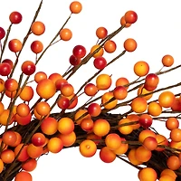 14" Orange & Red Berry Artificial Fall Harvest Twig Wreath