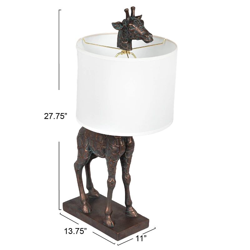 Hello Honey® 28" Bronze Giraffe Table Lamp with Linen Shade