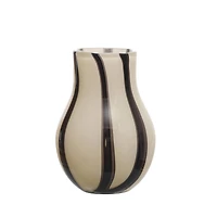 Hello Honey® 7.75" Black & White Striped Glass Vase