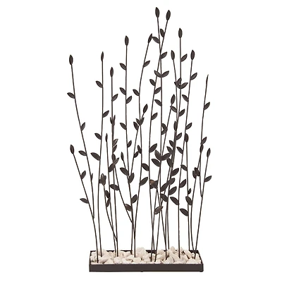 31" Black Iron Contemporary Decorative Plant Sculpture