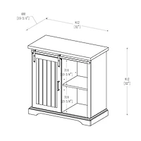 Edison Walker 32" White Oak Sliding Grooved Door Modern Accent Cabinet