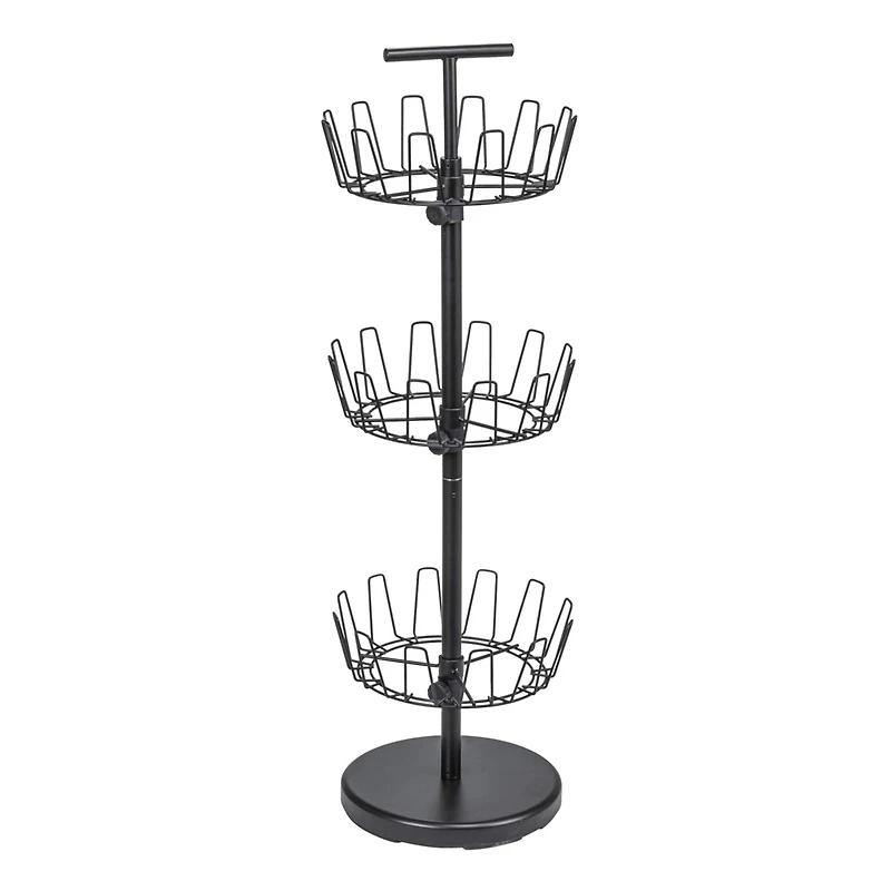 Household Essentials 38" Matte Black 3-Tier Shoe Storage Tree