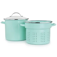 Martha Stewart 8qt. Aqua Dual Stock Pot & Steamer Set