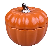 4.75" Orange Ceramic Pumpkin Cocotte by Makery™
