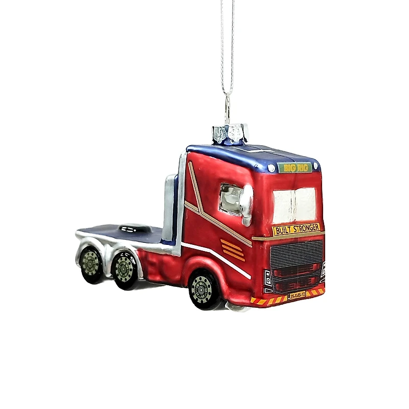 4" Red Semi Truck Glass Ornament by Ashland®