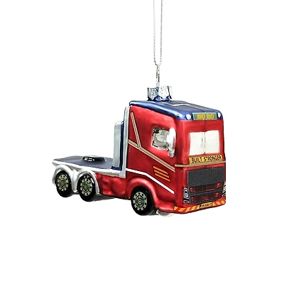 4" Red Semi Truck Glass Ornament by Ashland®
