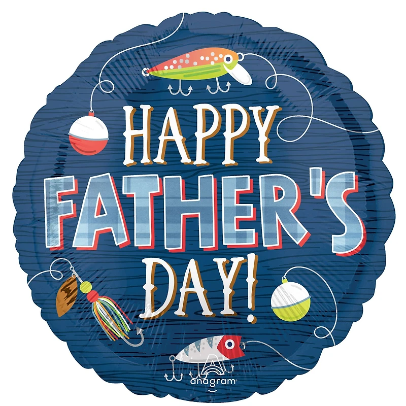 17" Hooked on Dad Father's Day Foil Balloon