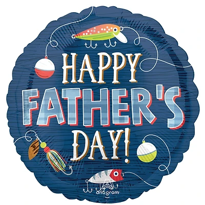 17" Hooked on Dad Father's Day Foil Balloon