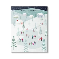 Stupell Industries Merry Christmas Winter Ice Skating Canvas Wall Art