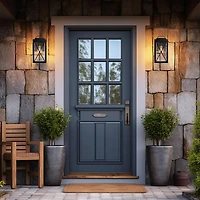 Hello Honey® Charleston Matte Black Farmhouse Rectangular Metal & Glass Wall Mounted Outdoor Light