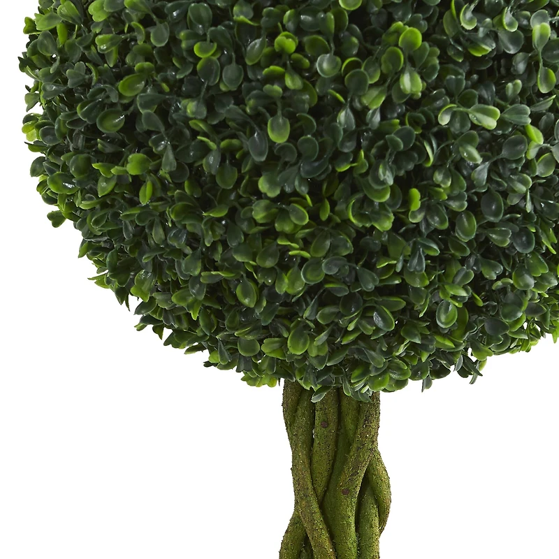 3ft. Braided Boxwood Topiary Tree in Gray Urn