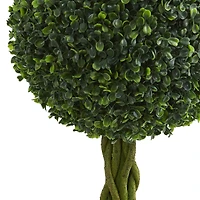 3ft. Braided Boxwood Topiary Tree in Gray Urn