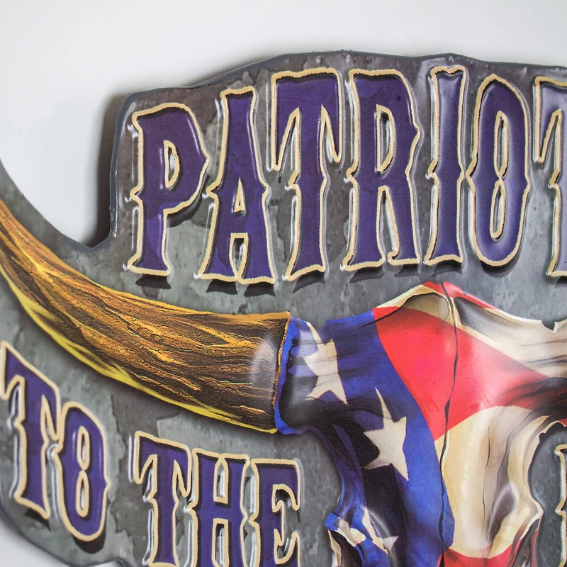 Patriotic to the Bone Embossed Metal Sign