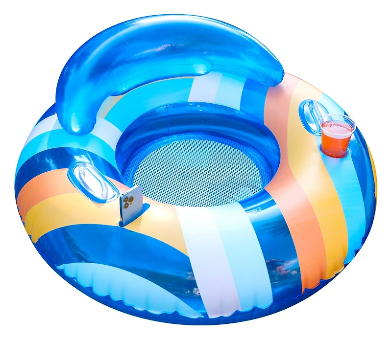 PoolCandy Good Vibes Deluxe Pool Tube with Backrest