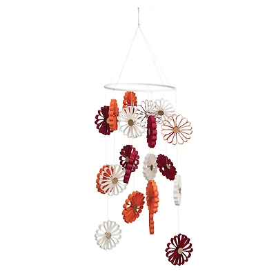 Hello Honey® Multicolor Handmade Recycled Paper Flower Mobile
