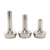 Silver Aluminum Candle Holder with Rounded Base Set