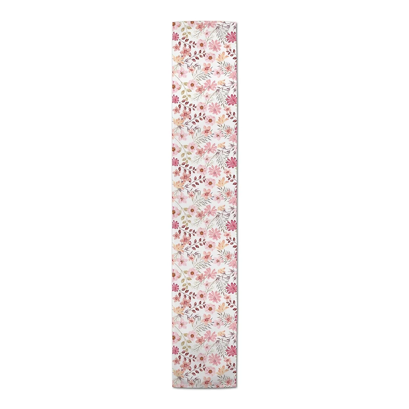 Mother's Day Pink Florals Cotton Twill Table Runner