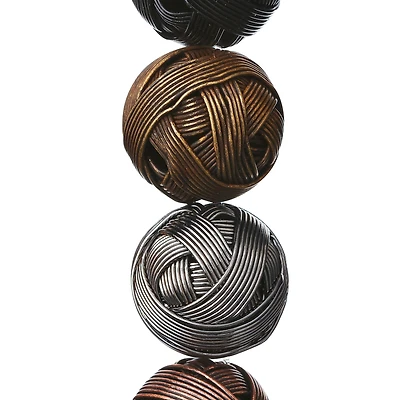 12 Pack:  Multicolor Precious Metal Wire Beads, 25mm by Bead Landing™