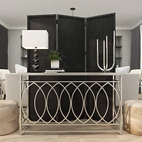 The Novogratz 15" Silver Stainless Steel Abstract U-Shaped Candelabra