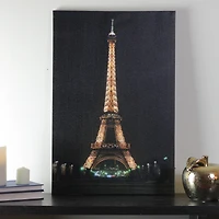 23.5" LED Eiffel Tower at Night Canvas Wall Art