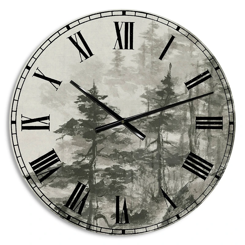 Designart 'Asian Forest Cabin Wall Clock