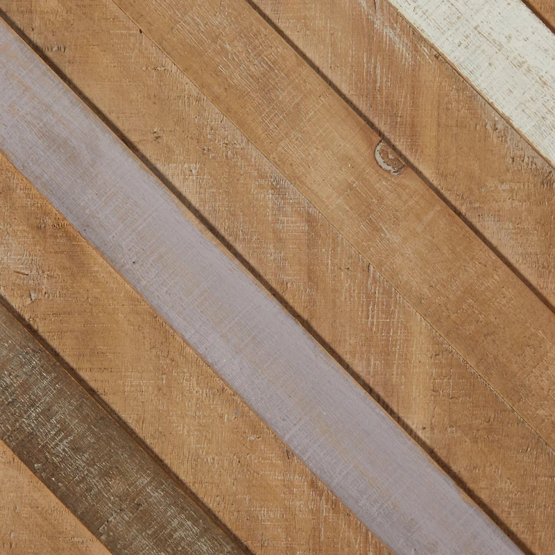 Set of 2 Brown Wood Farmhouse Abstract Wall Decor, 16" x 39"