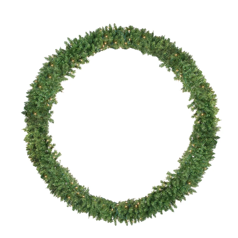 72" Pre-Lit Artificial Christmas Buffalo Fir Wreath
