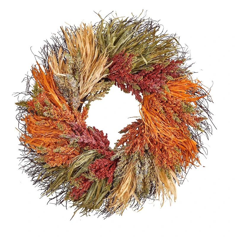 26" Sorghum Harvest Autumn Artificial Wreath