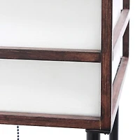 Lalia Home Metal Floor Lamp with Storage Shelves and Linen Shade