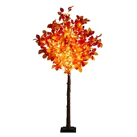 5ft. Pre-Lit Autumn Artificial Fall Tree with 200 Warm White LED Lights