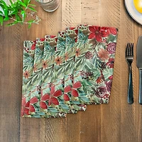 Holiday Blooms Pattern Cotton Twill Napkin