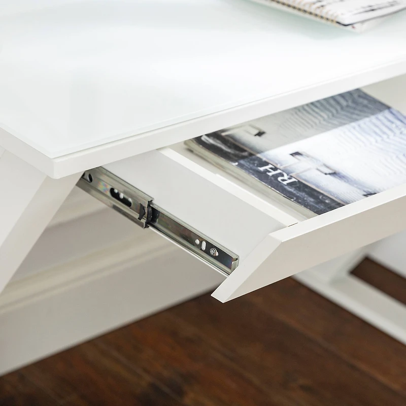 Walker Edison 48" White Modern Wood Computer Desk