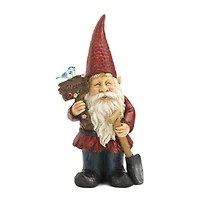 15" Welcome Gnome Solar Garden Statue