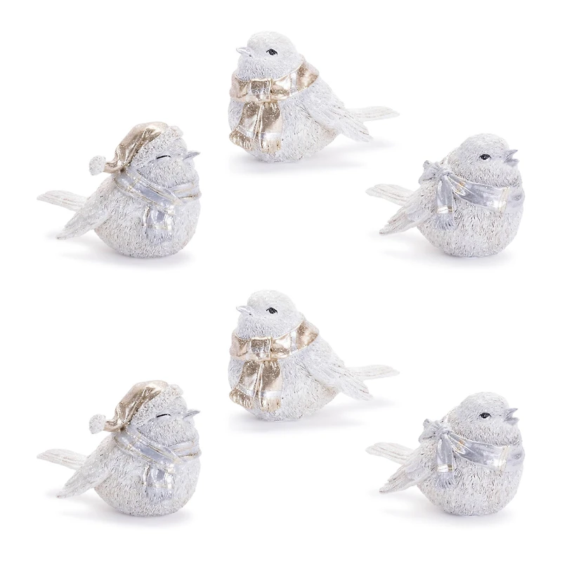 Glittered Winter Bird with Scarf Set