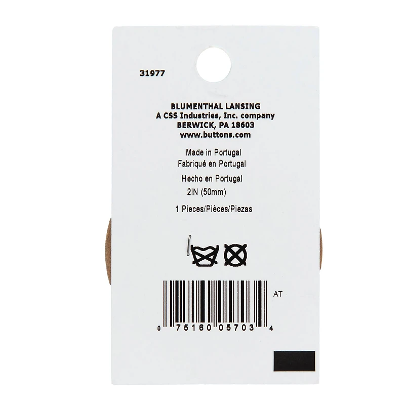 LaMode 2" Brown Wood 4-Hole Button