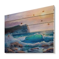 Designart - Blue Waves Breaking At The Beach III