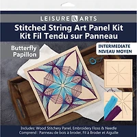 Leisure Arts® Intermediate Butterfly Wood Stitched String Art Panel Kit