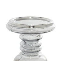 Clear Glass Traditional Candle Holder Set