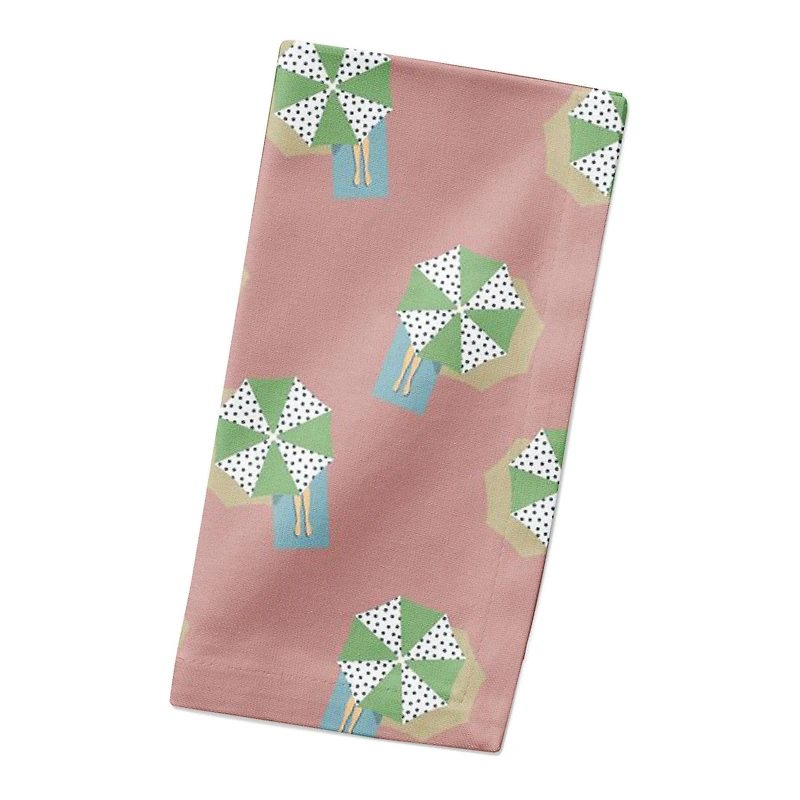 Umbrella Print Cotton Twill Napkin