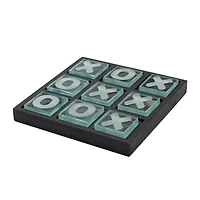 8" Black Wood Tic-Tac-Toe Game Set